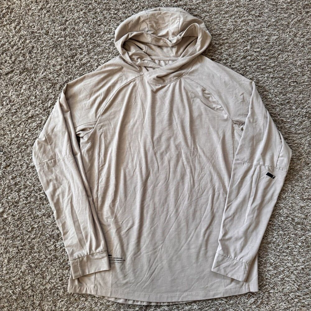 True Linkswear Vacay Lightweight Golf Hoodie Tan Brown Men's Medium UPF 50+